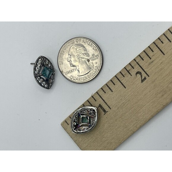 Bomb Party Starlight Dreams Seafoam Tourmaline Rhodium Plating Stud Earrings New - Picture 6 of 7